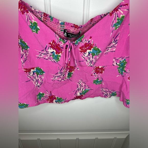 Zara Pink Floral Crop Top - Picture 3 of 5